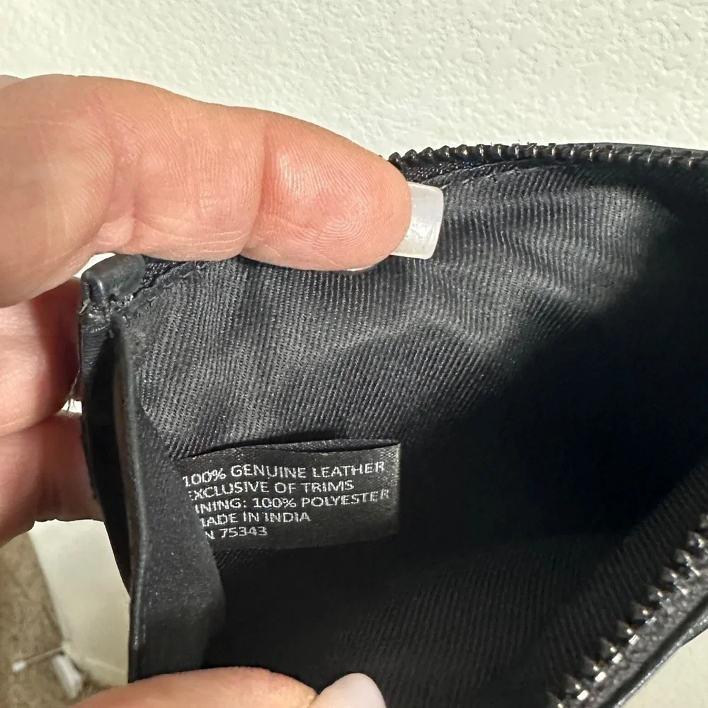 Black Leather Card Holder Wallet Made in India Clutch